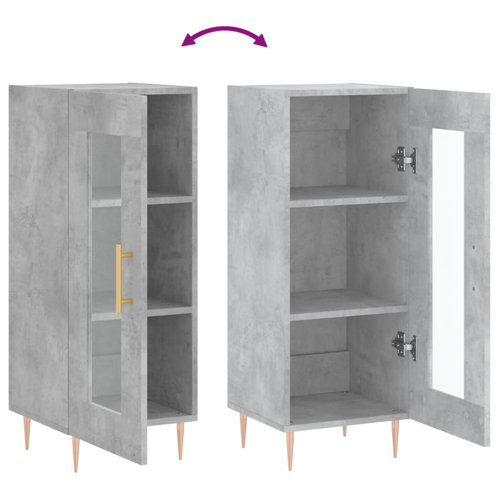 Sideboard Concrete Grey 34.5x34x90 cm Engineered Wood