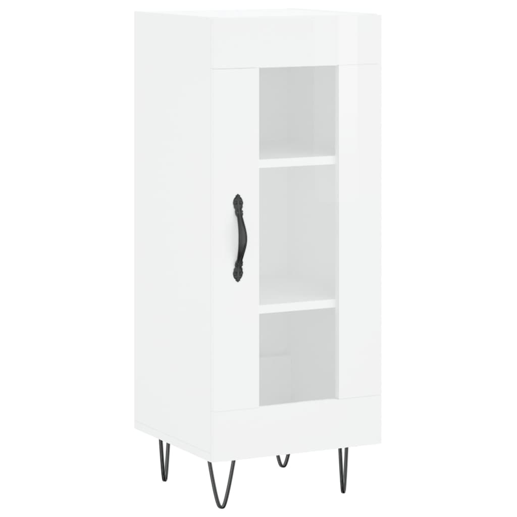 Sideboard High Gloss White 34.5x34x90 cm Engineered Wood