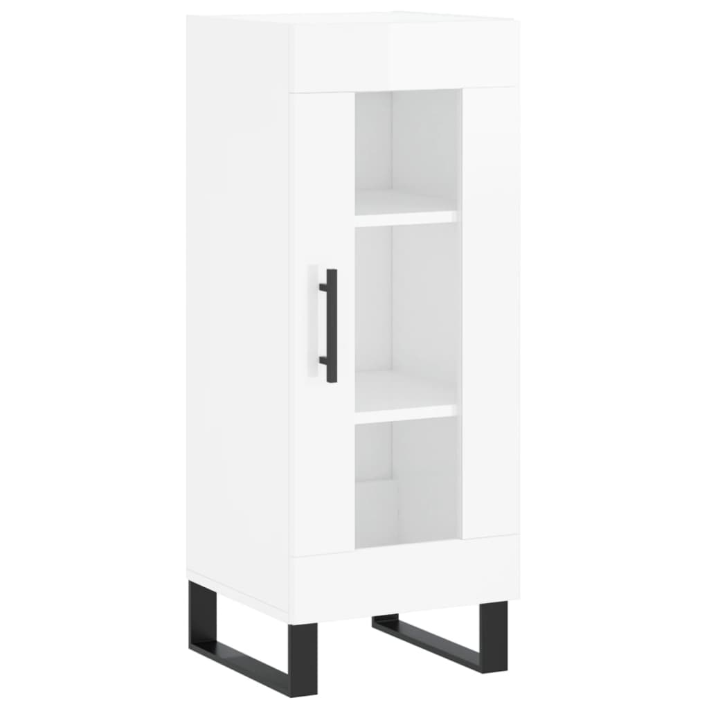 Sideboard High Gloss White 34.5x34x90 cm Engineered Wood