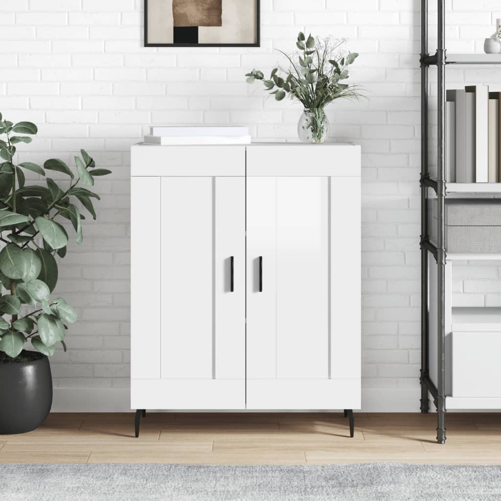 Sideboard High Gloss White 69.5x34x90 cm Engineered Wood