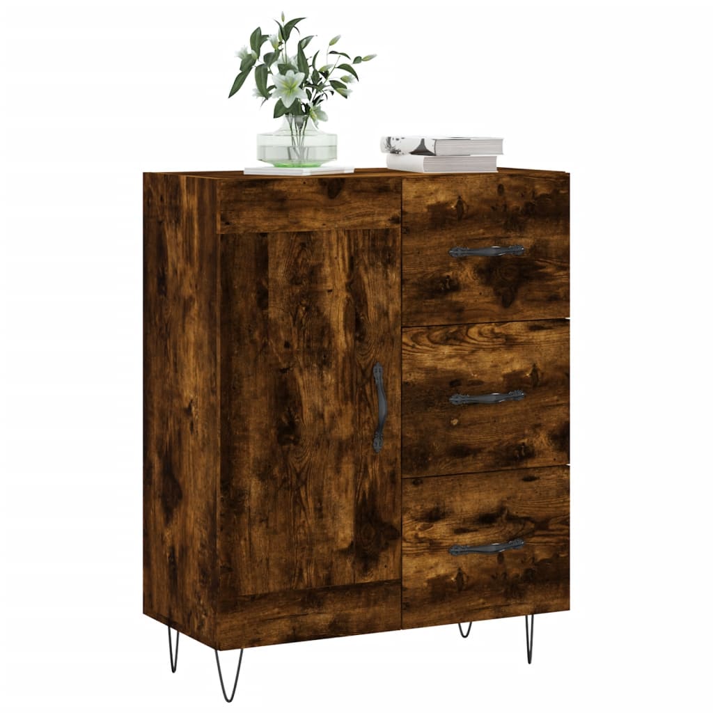 Sideboard Smoked Oak 69.5x34x90 cm Engineered Wood
