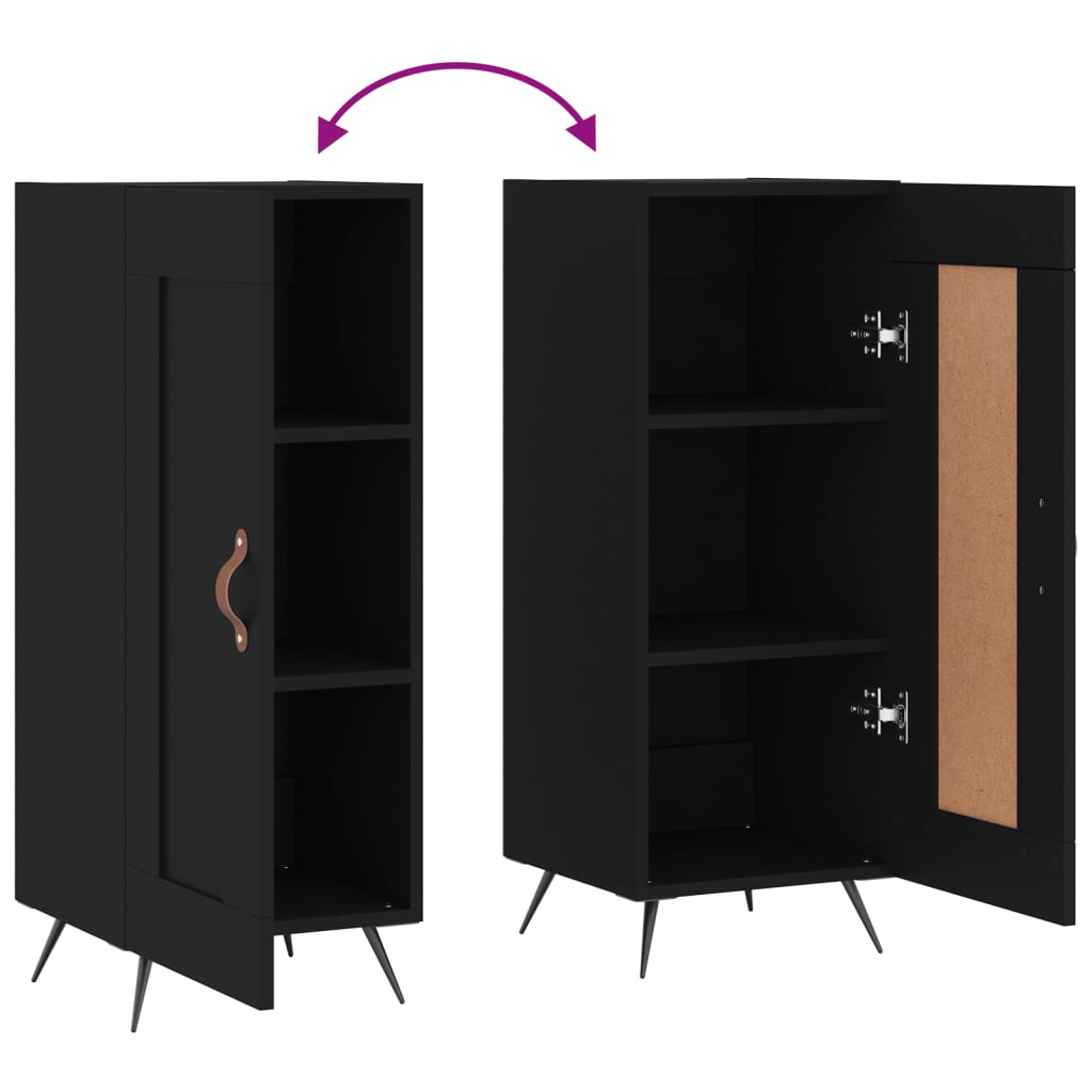 Sideboard Black 34.5x34x90 cm Engineered Wood