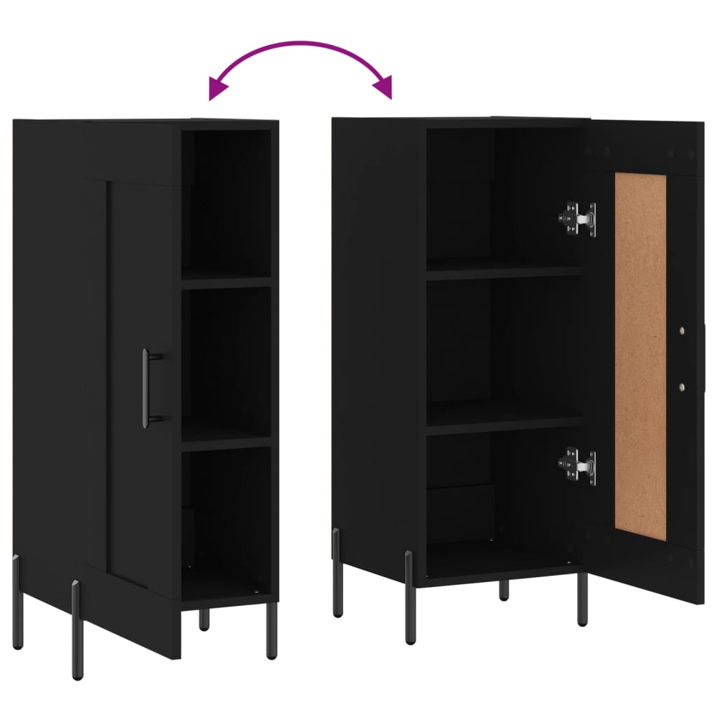 Sideboard Black 34.5x34x90 cm Engineered Wood