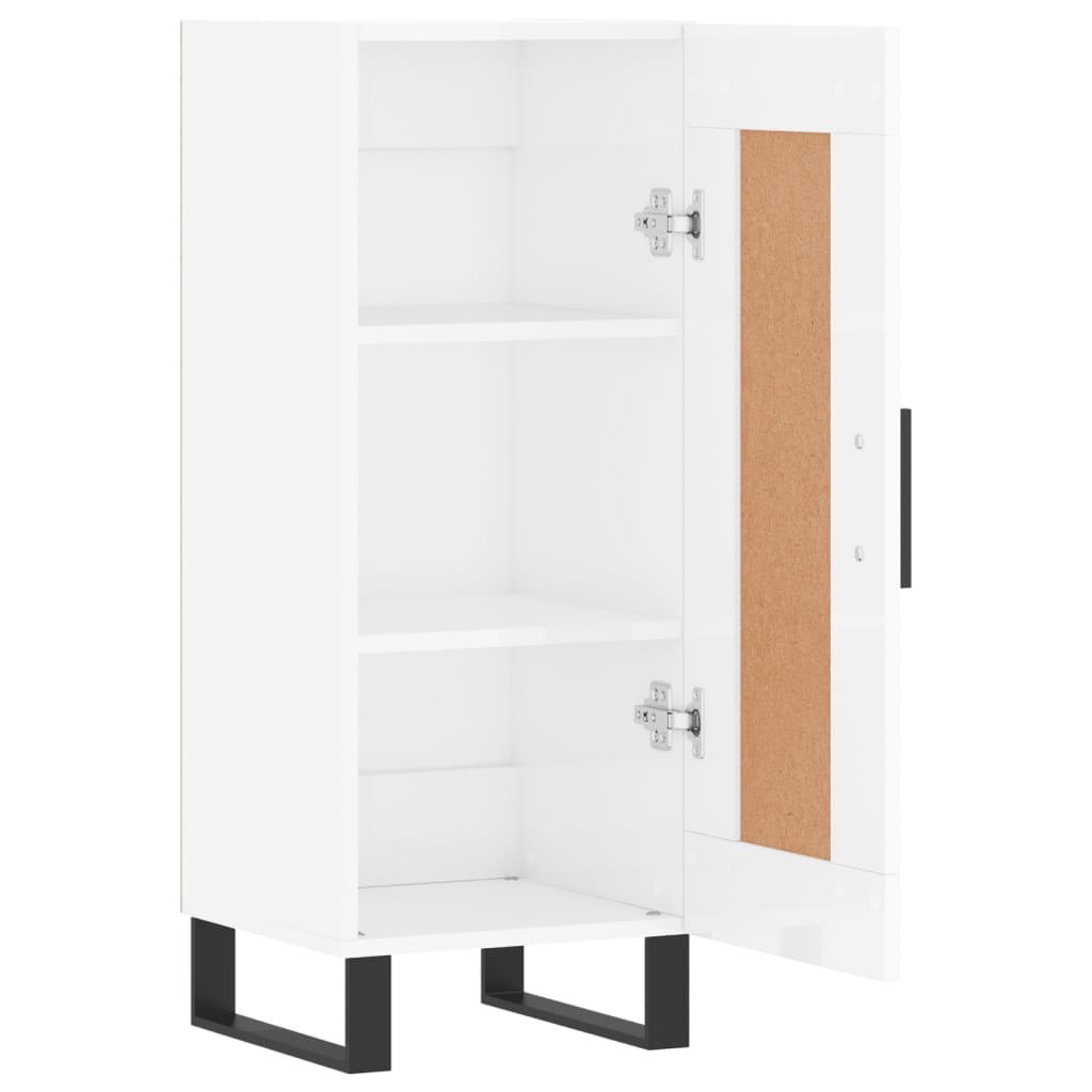 Sideboard High Gloss White 34.5x34x90 cm Engineered Wood