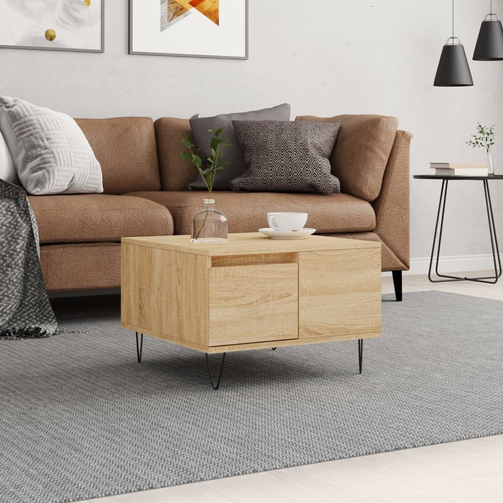 Coffee Table Sonoma Oak 55x55x36.5 cm Engineered Wood