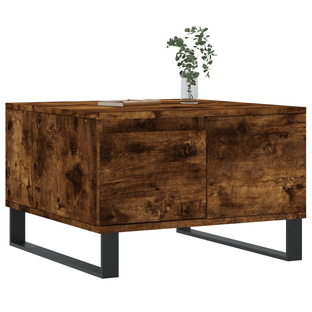 Coffee Table Smoked Oak 55x55x36.5 cm Engineered Wood