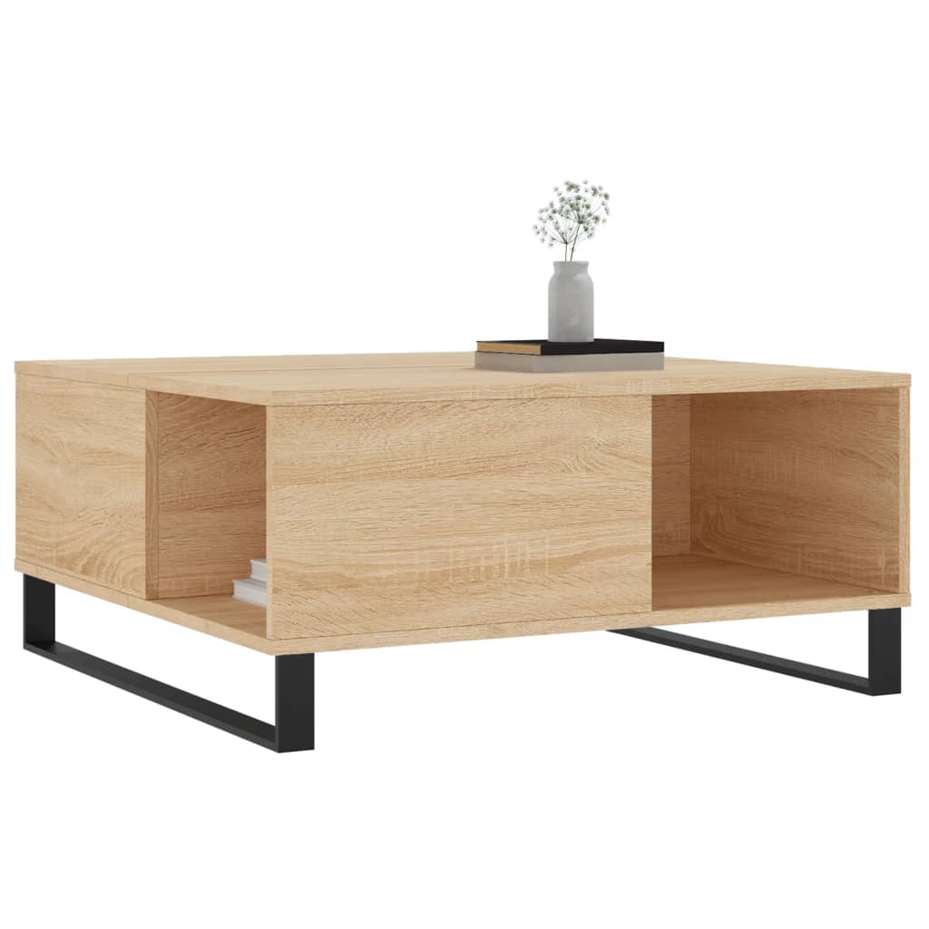 Coffee Table Sonoma Oak 80x80x36.5 cm Engineered Wood