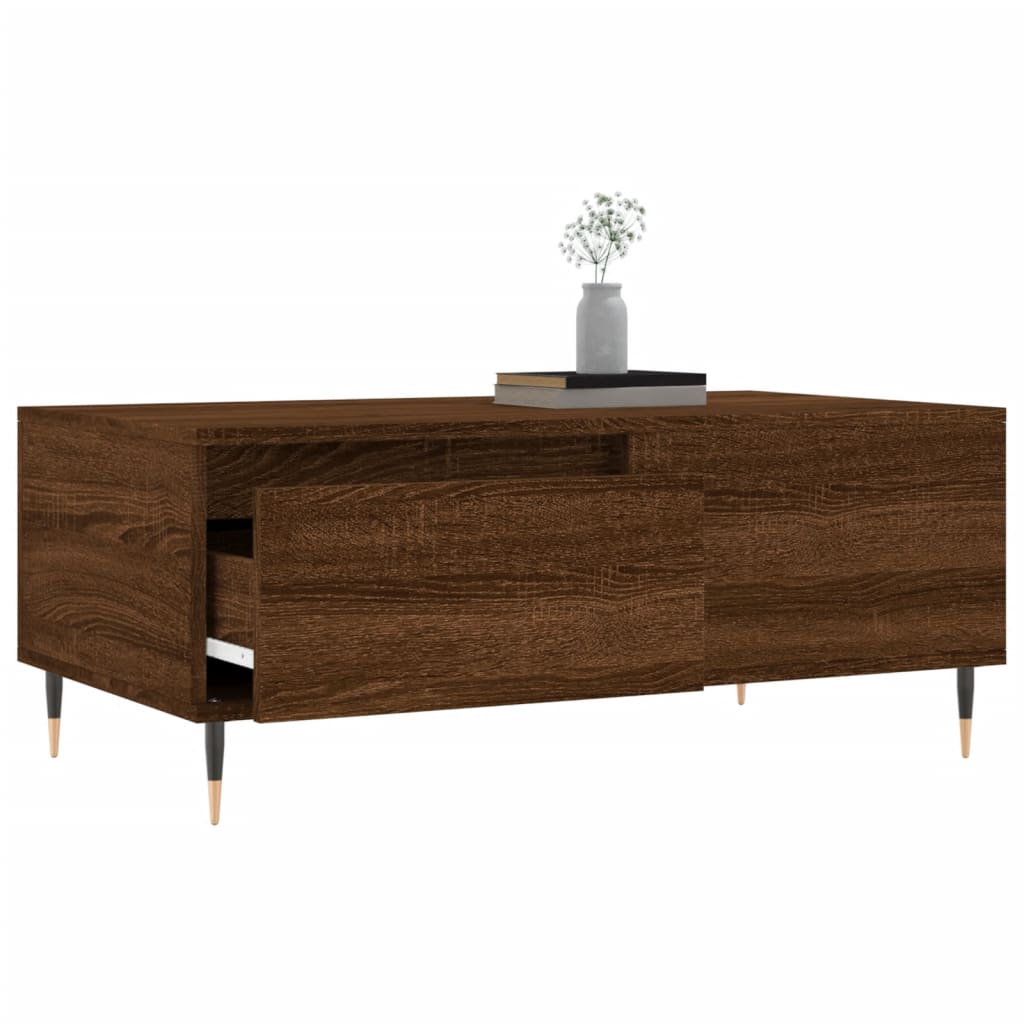 Coffee Table Brown Oak 90x50x36.5 cm Engineered Wood