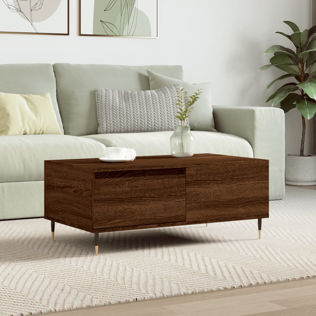 Coffee Table Brown Oak 90x50x36.5 cm Engineered Wood