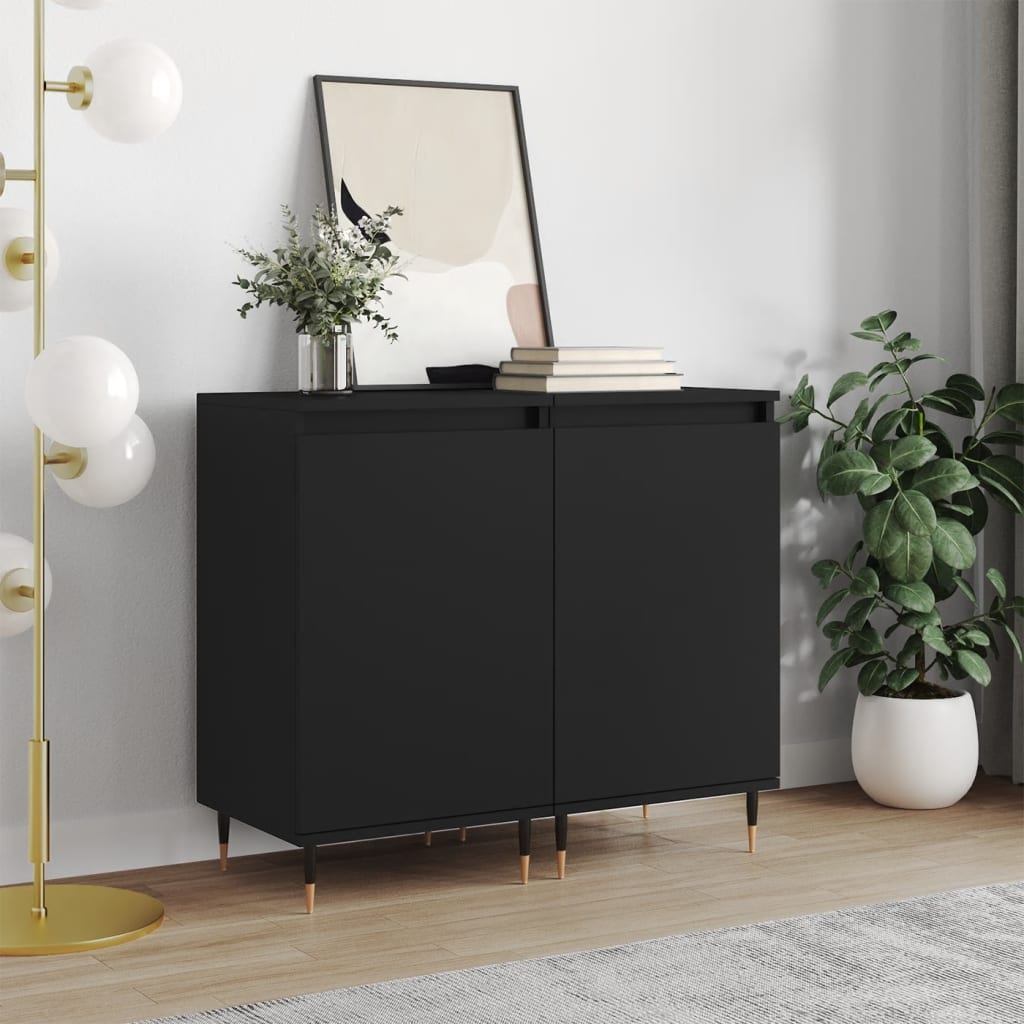Sideboards 2 pcs Black 40x35x70 cm Engineered Wood