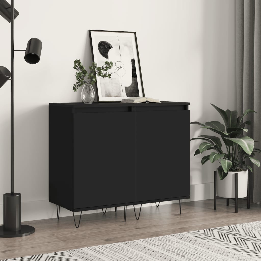 Sideboards 2 pcs Black 40x35x70 cm Engineered Wood