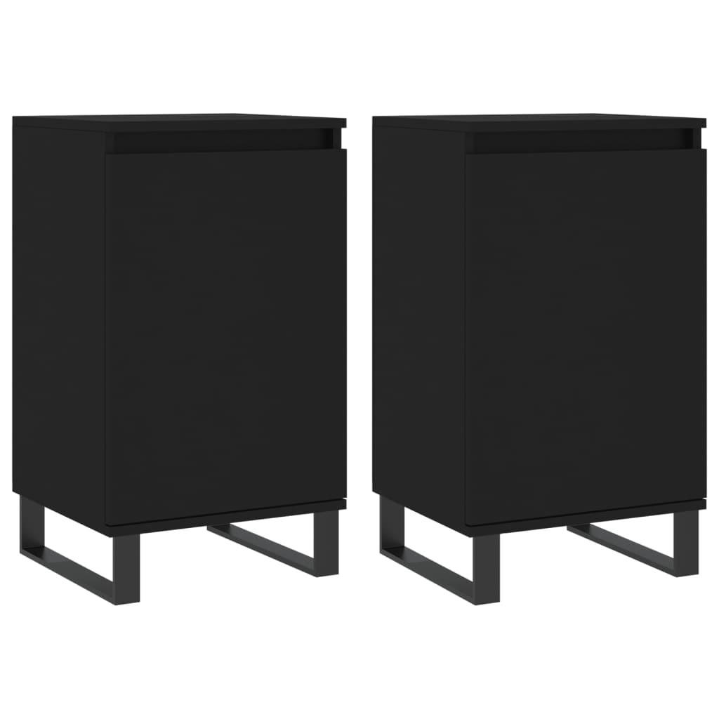 Sideboards 2 pcs Black 40x35x70 cm Engineered Wood