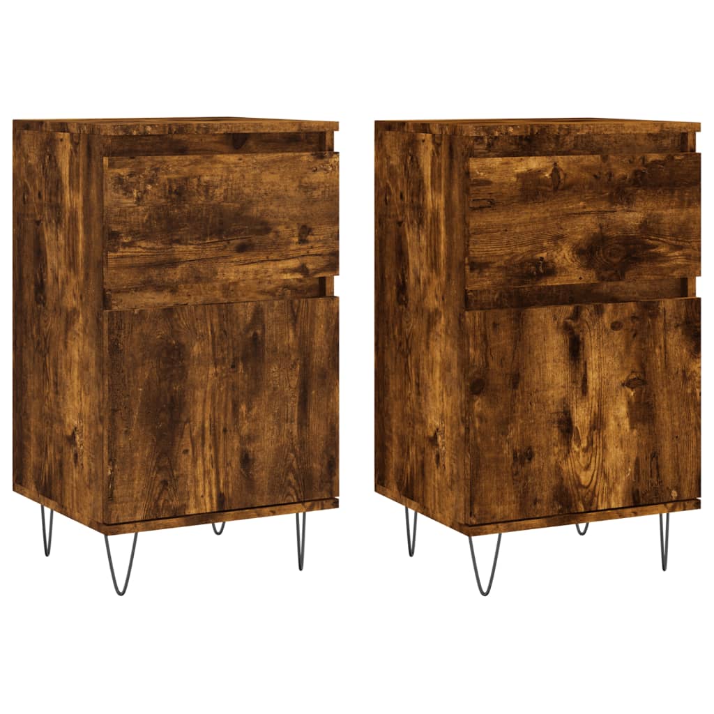 Sideboards 2 pcs Smoked Oak 40x35x70 cm Engineered Wood