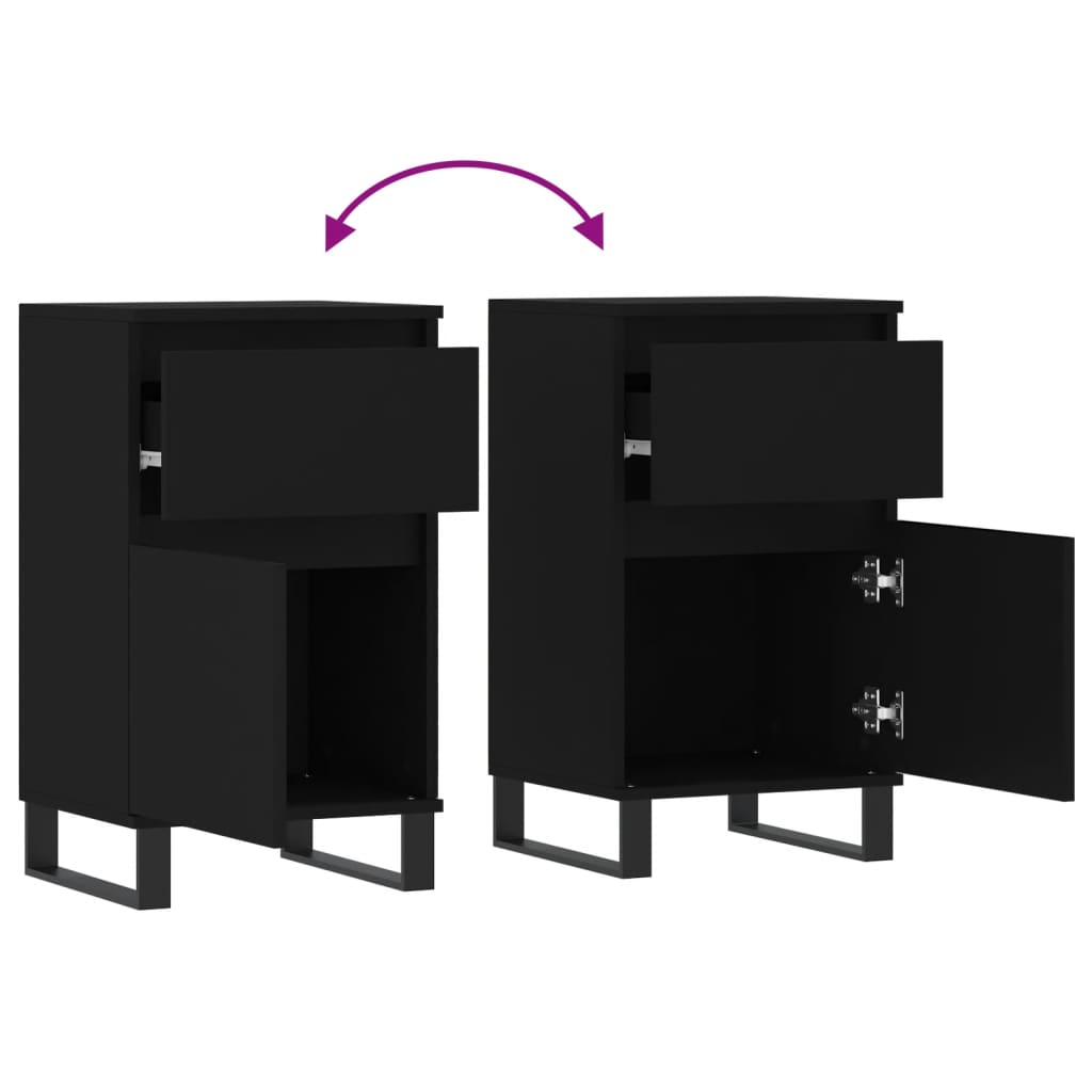 Sideboards 2 pcs Black 40x35x70 cm Engineered Wood