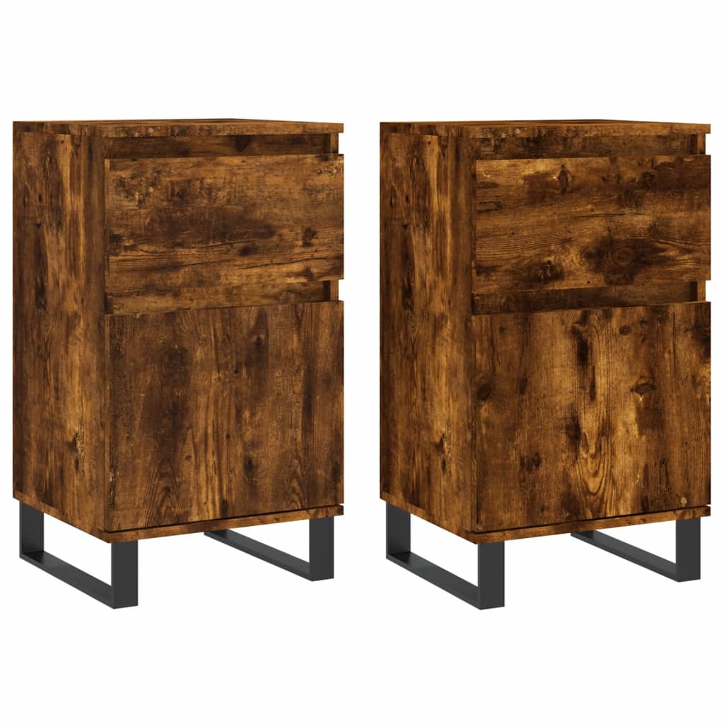Sideboards 2 pcs Smoked Oak 40x35x70 cm Engineered Wood