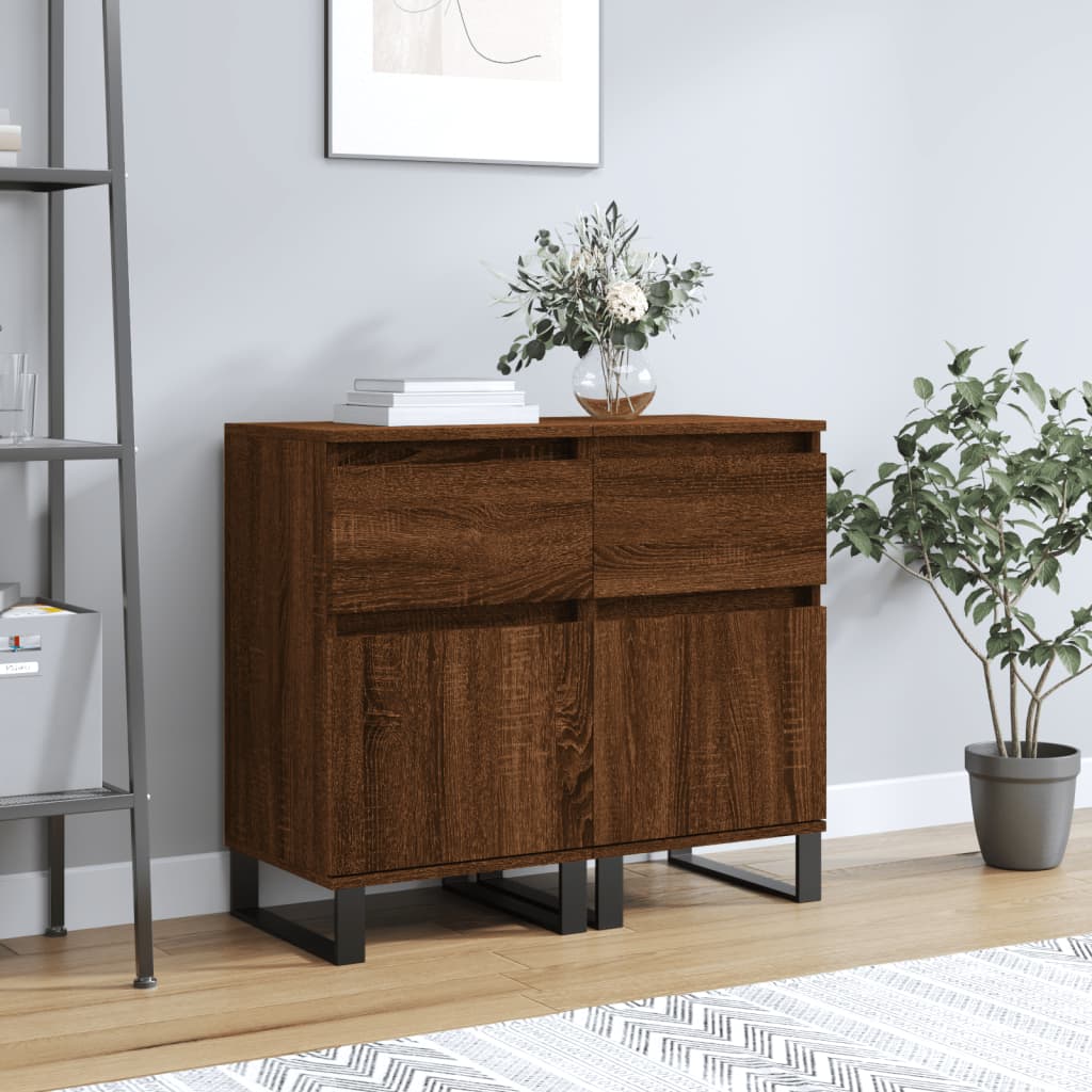 Sideboards 2 pcs Brown Oak 40x35x70 cm Engineered Wood