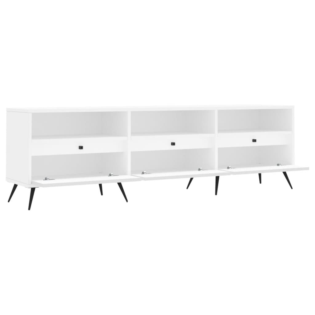 Modern Wooden 59 Inch TV Tele Stand Unit Cabinet With Open Storage & 3 Drawers