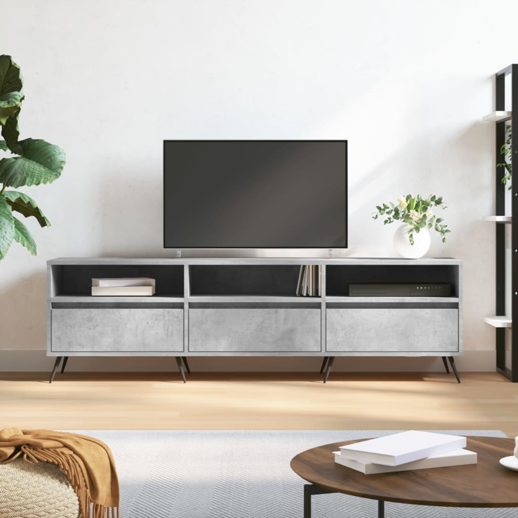 Modern Wooden 59 Inch TV Tele Stand Unit Cabinet With Open Storage & 3 Drawers