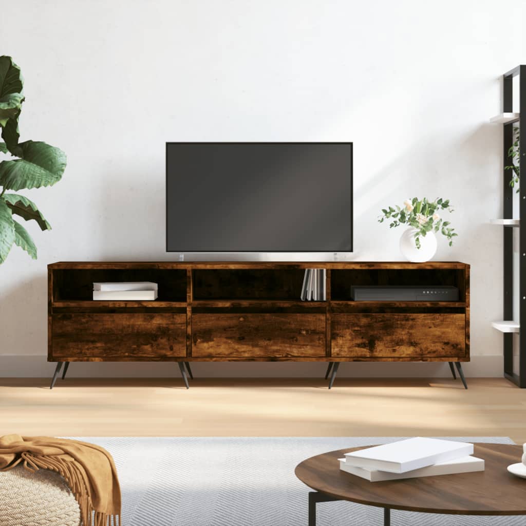 Modern Wooden 59 Inch TV Tele Stand Unit Cabinet With Open Storage & 3 Drawers
