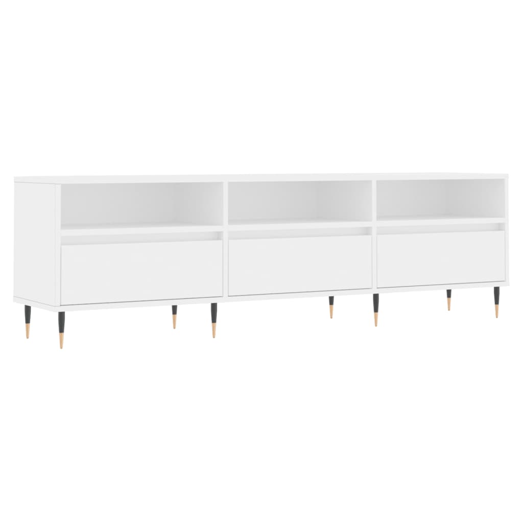 Modern Wooden TV Tele Stand Unit Cabinet With 3 Drawers & Open Storage Shelves