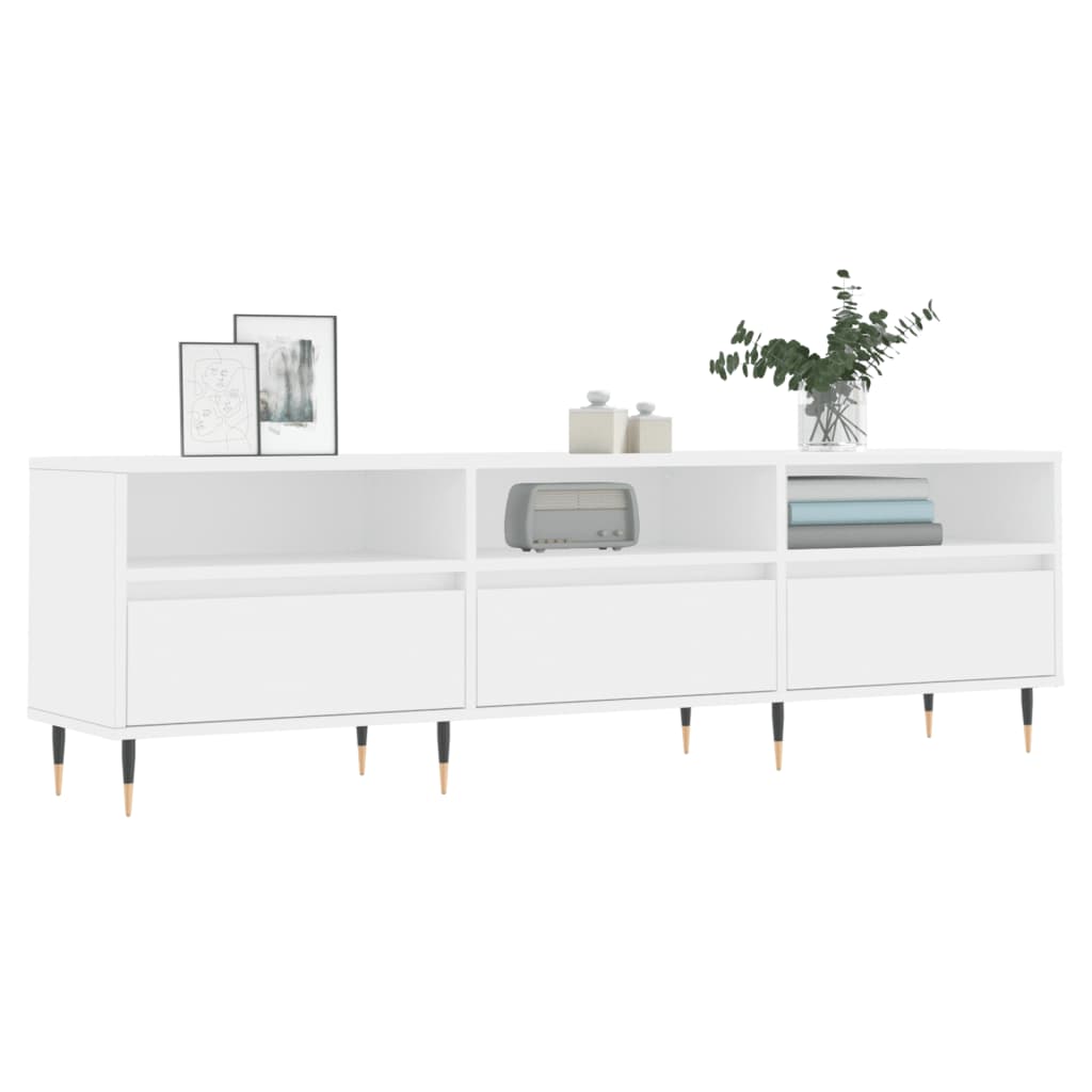 Modern Wooden TV Tele Stand Unit Cabinet With 3 Drawers & Open Storage Shelves