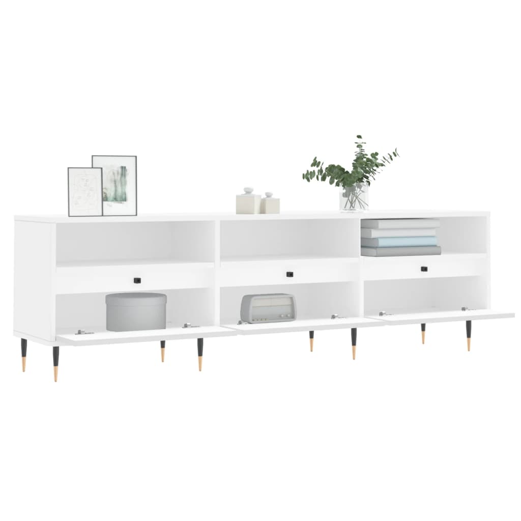 Modern Wooden TV Tele Stand Unit Cabinet With 3 Drawers & Open Storage Shelves