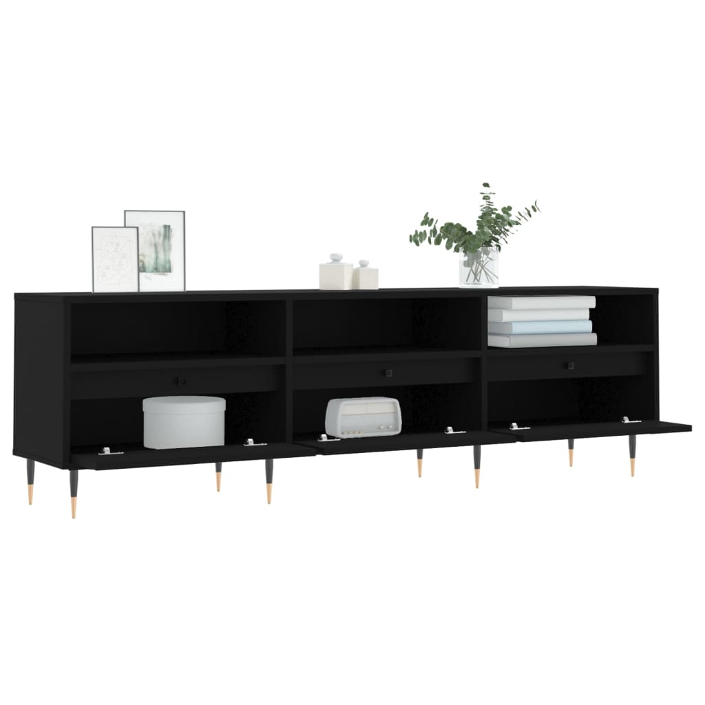 Modern Wooden TV Tele Stand Unit Cabinet With 3 Drawers & Open Storage Shelves