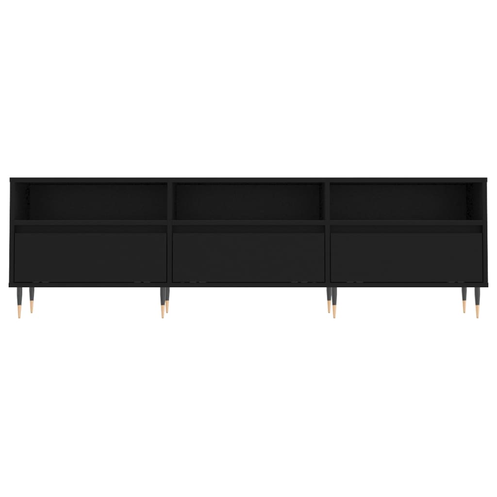 Modern Wooden TV Tele Stand Unit Cabinet With 3 Drawers & Open Storage Shelves
