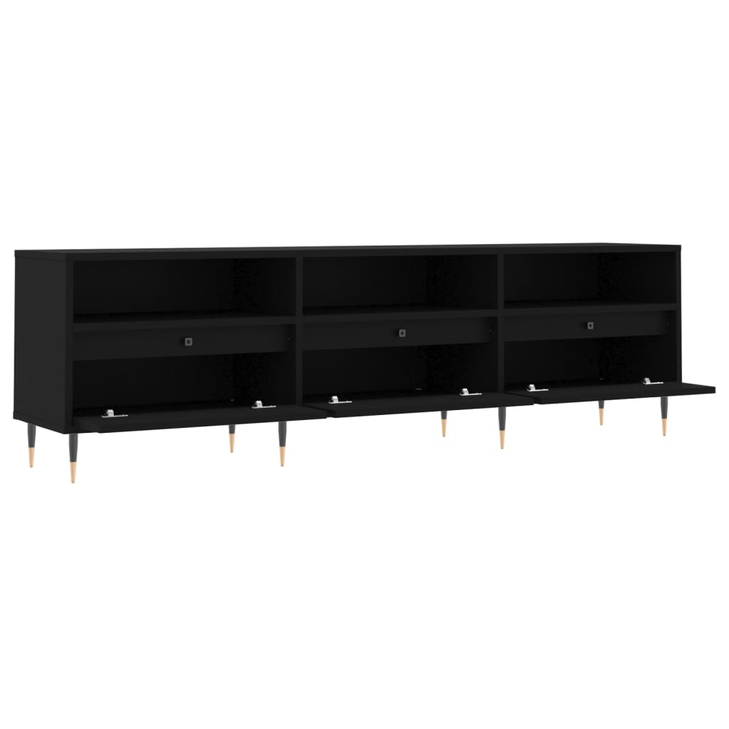 Modern Wooden TV Tele Stand Unit Cabinet With 3 Drawers & Open Storage Shelves