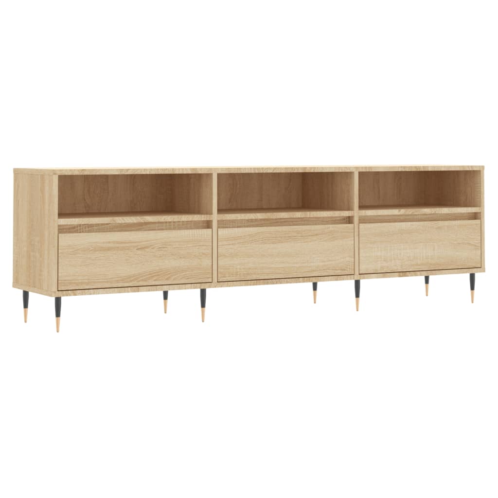 Modern Wooden TV Tele Stand Unit Cabinet With 3 Drawers & Open Storage Shelves