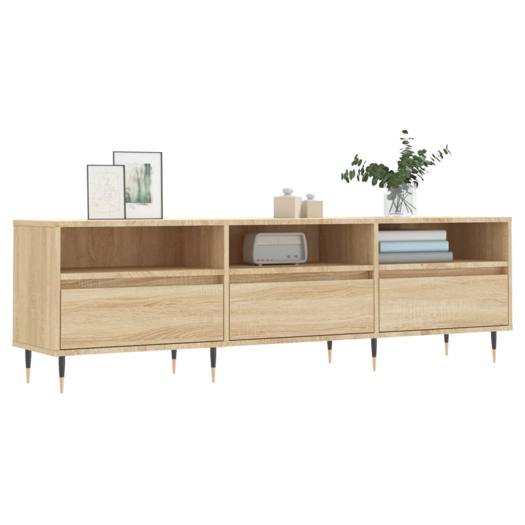 Modern Wooden TV Tele Stand Unit Cabinet With 3 Drawers & Open Storage Shelves