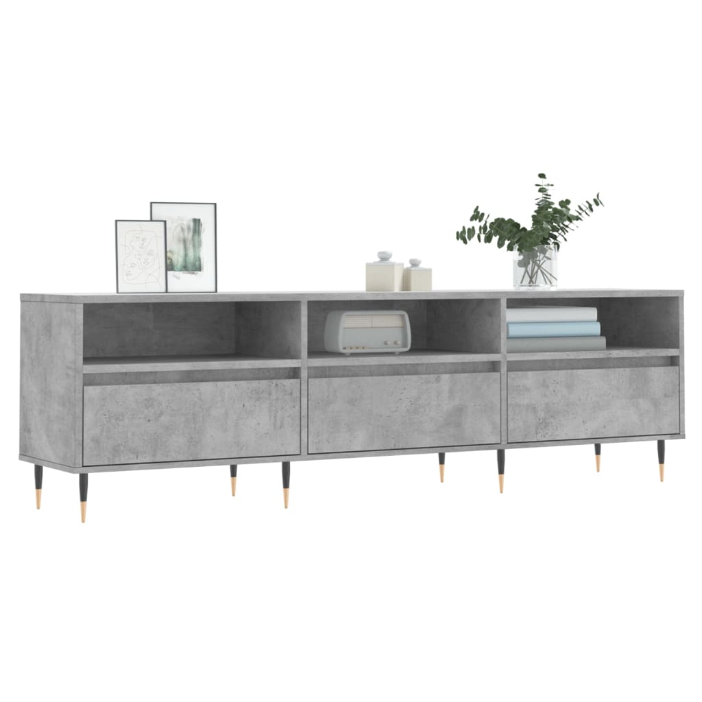 Modern Wooden TV Tele Stand Unit Cabinet With 3 Drawers & Open Storage Shelves