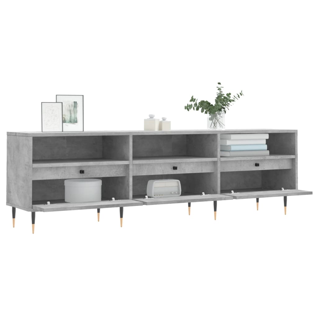 Modern Wooden TV Tele Stand Unit Cabinet With 3 Drawers & Open Storage Shelves