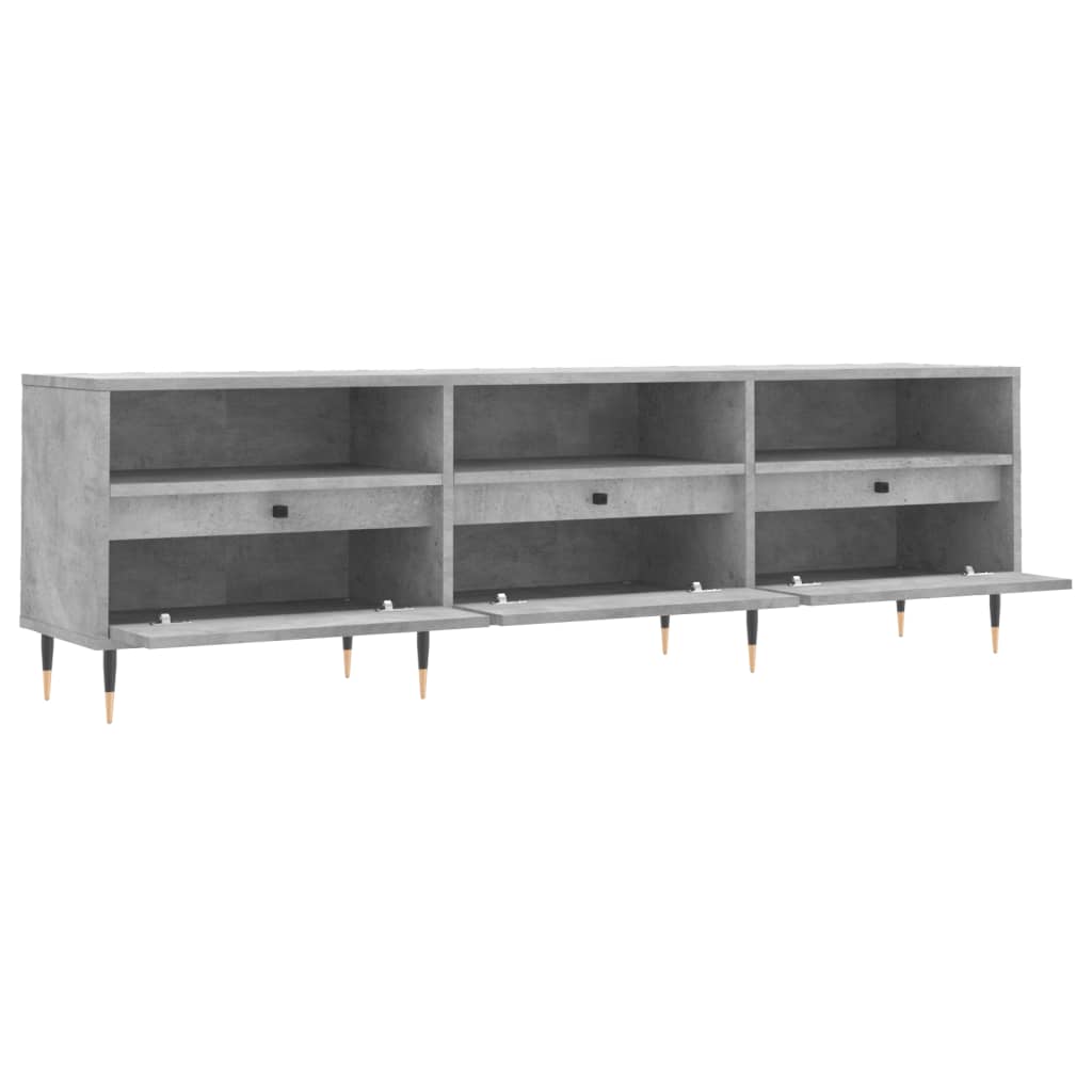 Modern Wooden TV Tele Stand Unit Cabinet With 3 Drawers & Open Storage Shelves