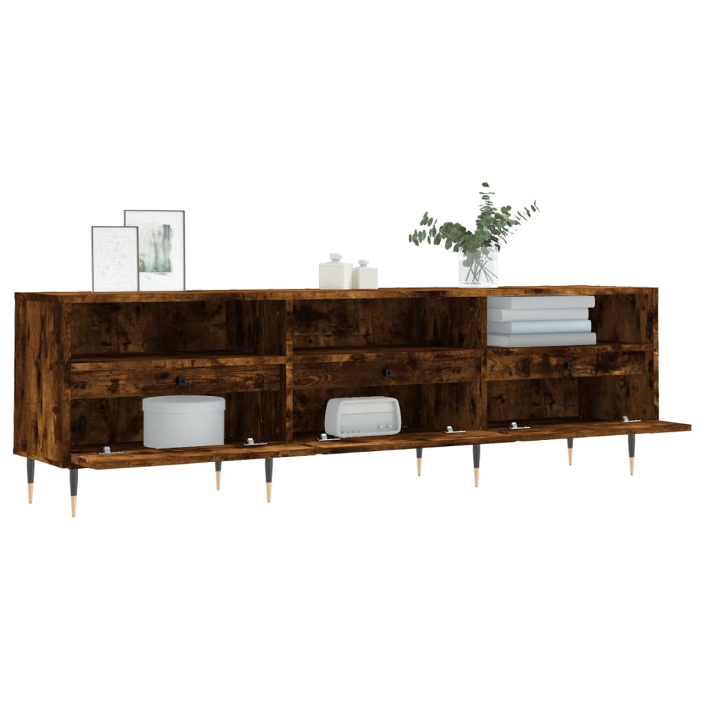 Modern Wooden TV Tele Stand Unit Cabinet With 3 Drawers & Open Storage Shelves