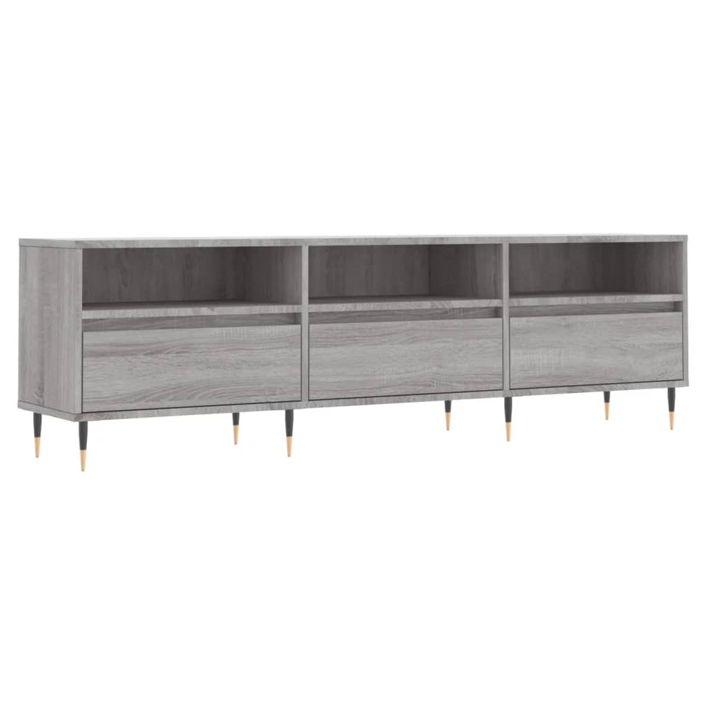 Modern Wooden TV Tele Stand Unit Cabinet With 3 Drawers & Open Storage Shelves