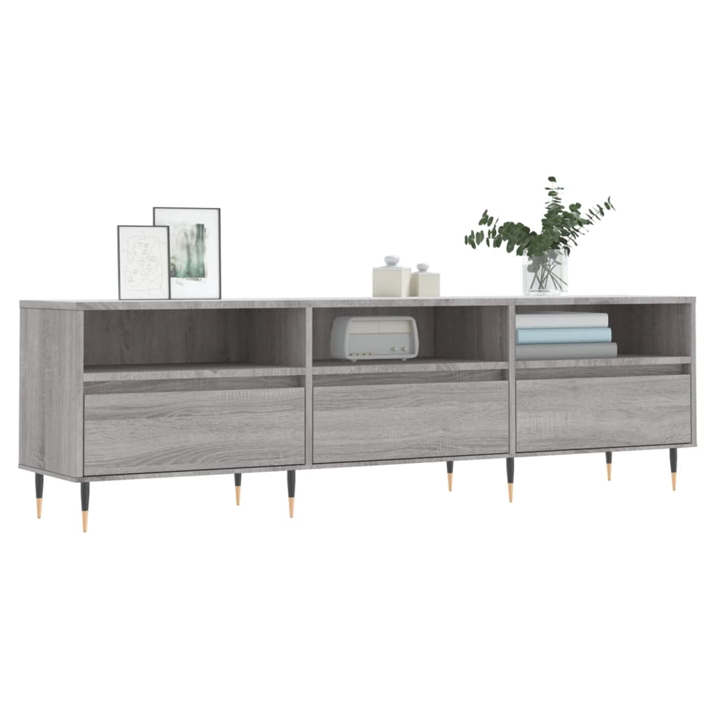 Modern Wooden TV Tele Stand Unit Cabinet With 3 Drawers & Open Storage Shelves