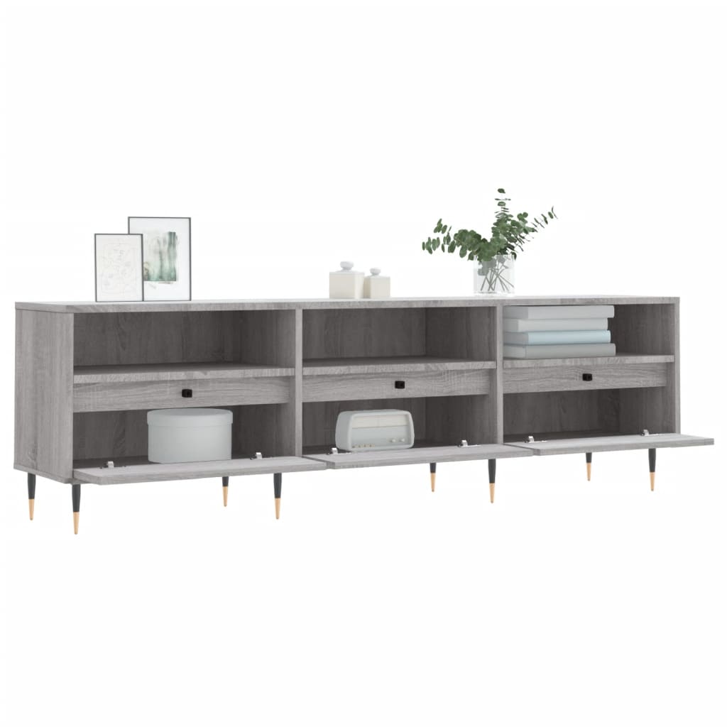 Modern Wooden TV Tele Stand Unit Cabinet With 3 Drawers & Open Storage Shelves