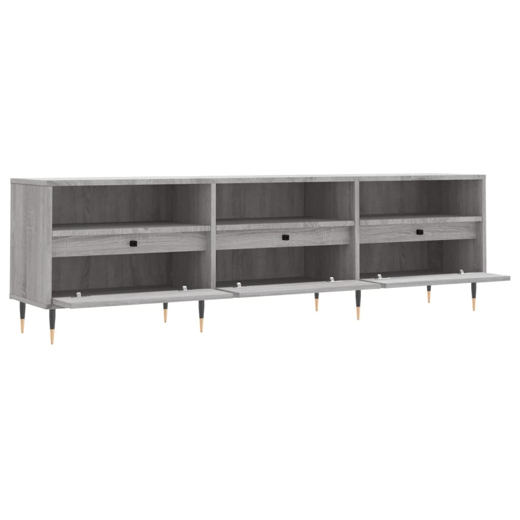 Modern Wooden TV Tele Stand Unit Cabinet With 3 Drawers & Open Storage Shelves