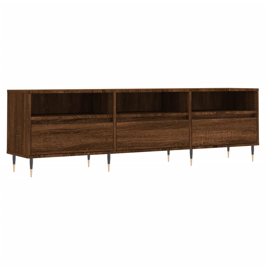 Modern Wooden TV Tele Stand Unit Cabinet With 3 Drawers & Open Storage Shelves