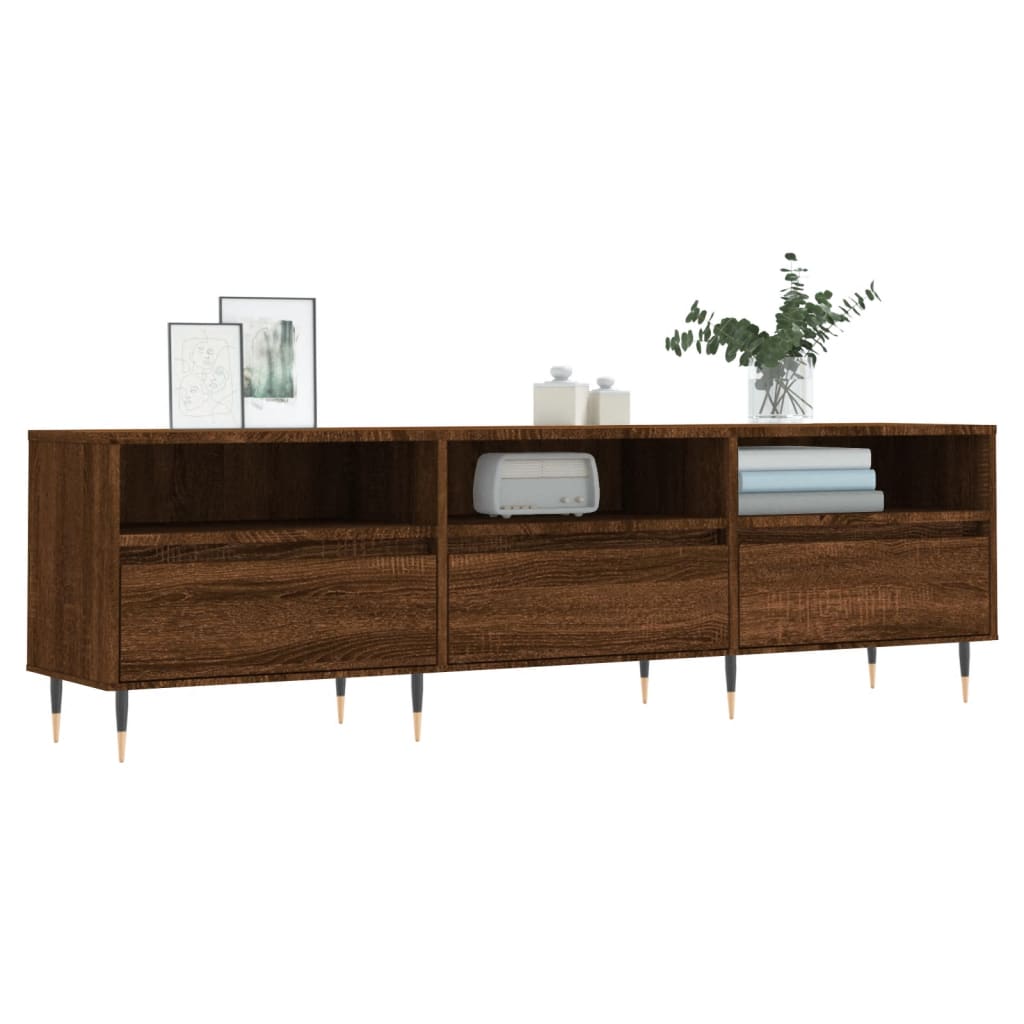Modern Wooden TV Tele Stand Unit Cabinet With 3 Drawers & Open Storage Shelves