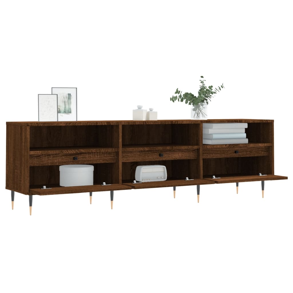 Modern Wooden TV Tele Stand Unit Cabinet With 3 Drawers & Open Storage Shelves