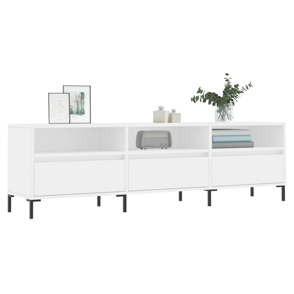 Modern Wooden 60 Inch TV Tele Stand Unit Cabinet With 3 Drawers & Open Storage
