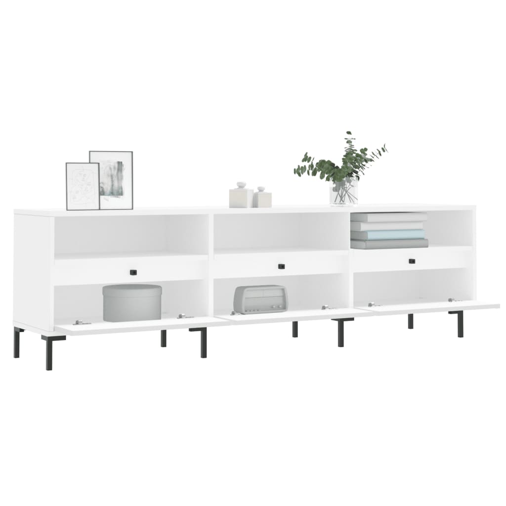 Modern Wooden 60 Inch TV Tele Stand Unit Cabinet With 3 Drawers & Open Storage