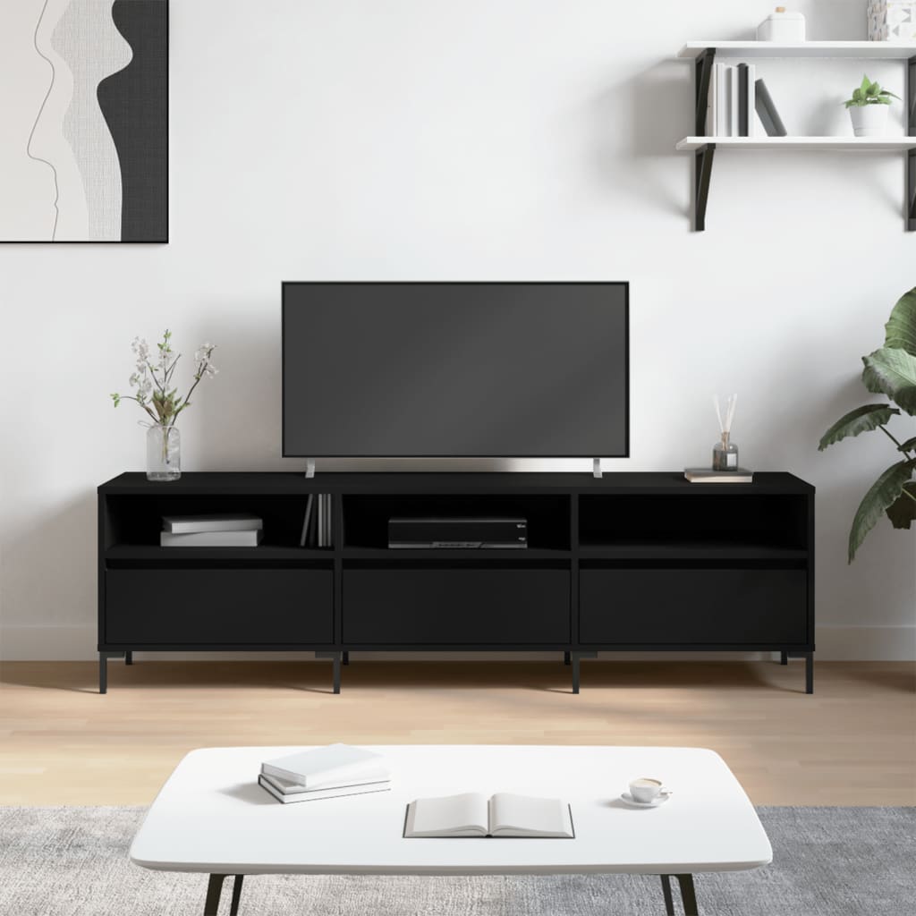 Modern Wooden 60 Inch TV Tele Stand Unit Cabinet With 3 Drawers & Open Storage
