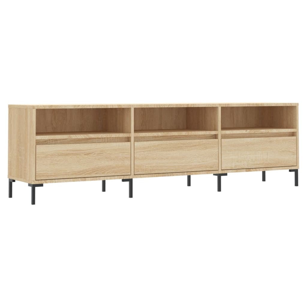 Modern Wooden 60 Inch TV Tele Stand Unit Cabinet With 3 Drawers & Open Storage