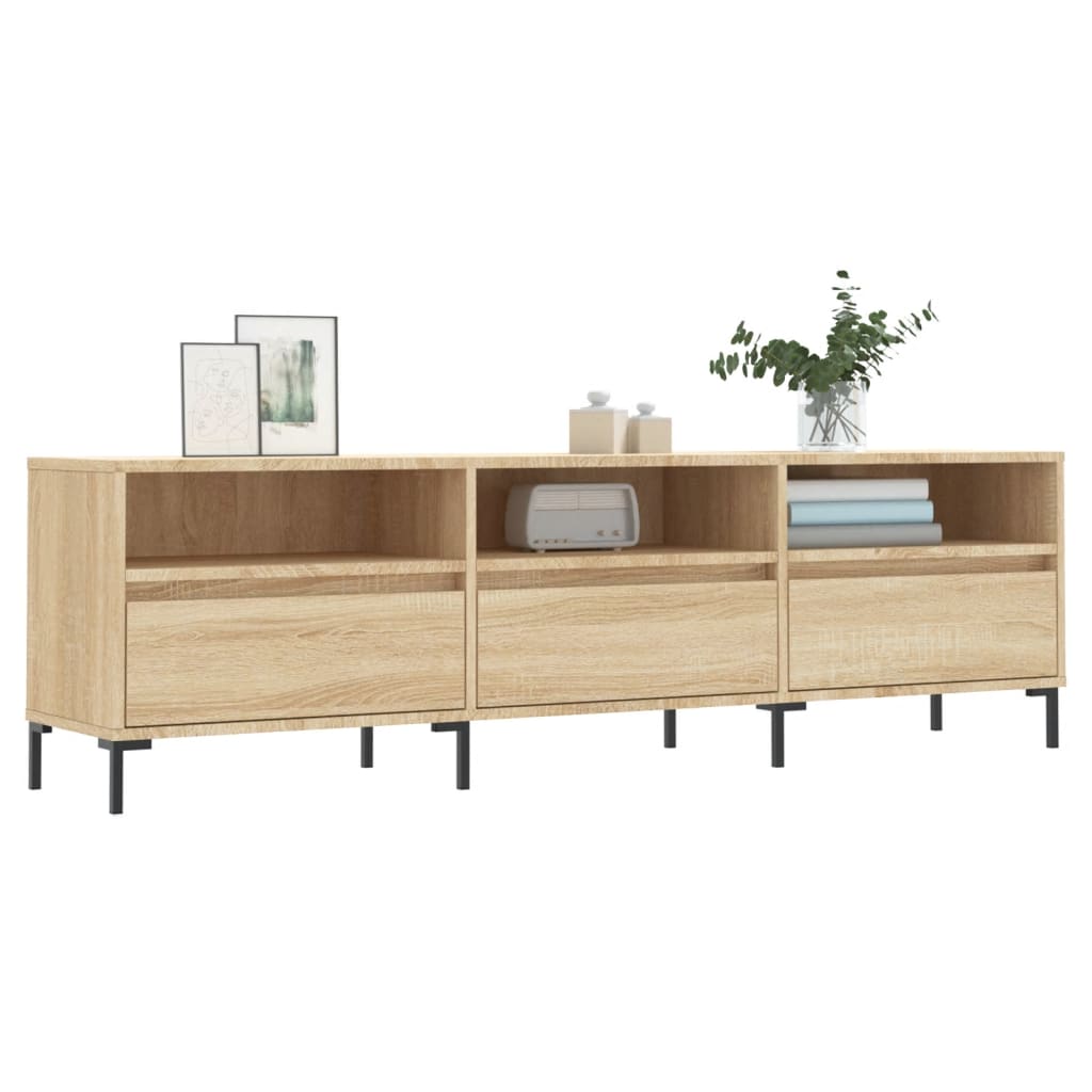 Modern Wooden 60 Inch TV Tele Stand Unit Cabinet With 3 Drawers & Open Storage