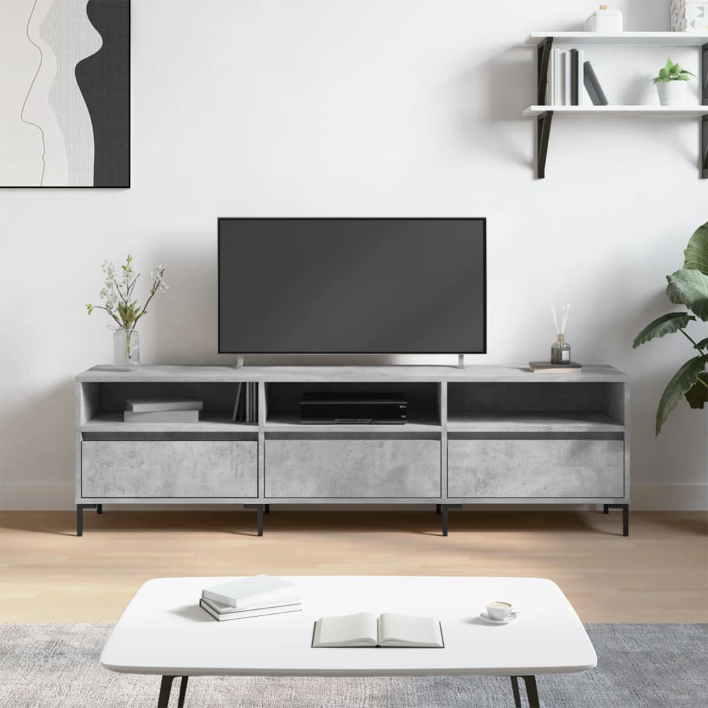 Modern Wooden 60 Inch TV Tele Stand Unit Cabinet With 3 Drawers & Open Storage
