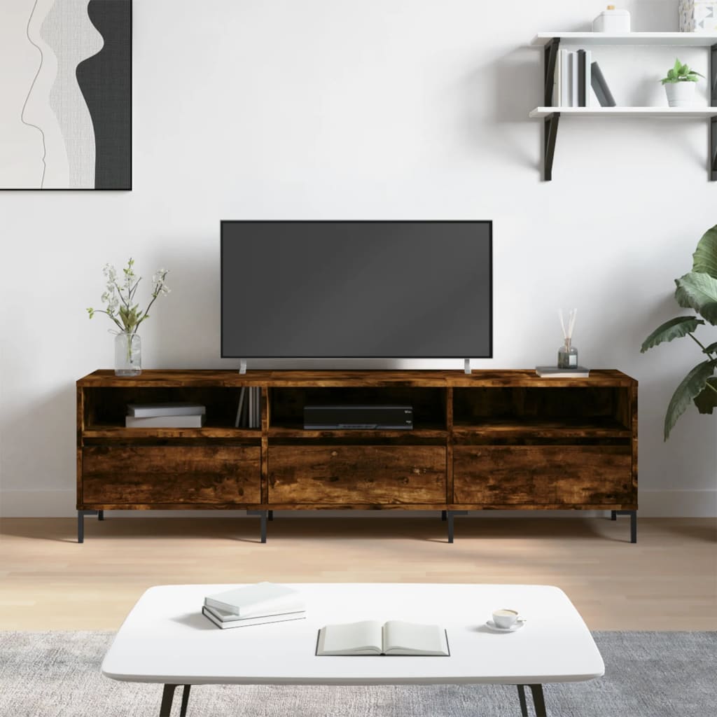 Modern Wooden 60 Inch TV Tele Stand Unit Cabinet With 3 Drawers & Open Storage