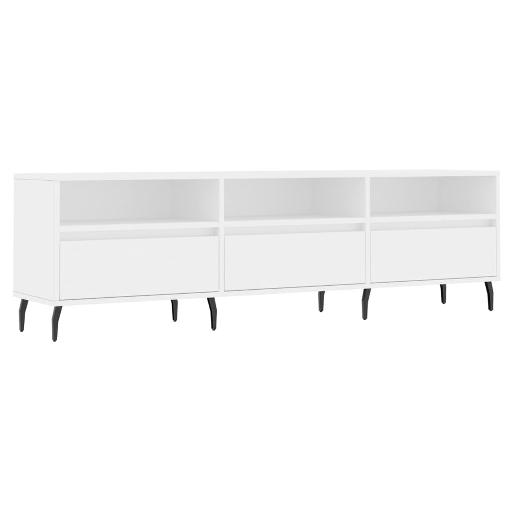 Modern Wooden 59 Inch TV Tele Stand Unit Cabinet With 3 Drawers & Open Storage
